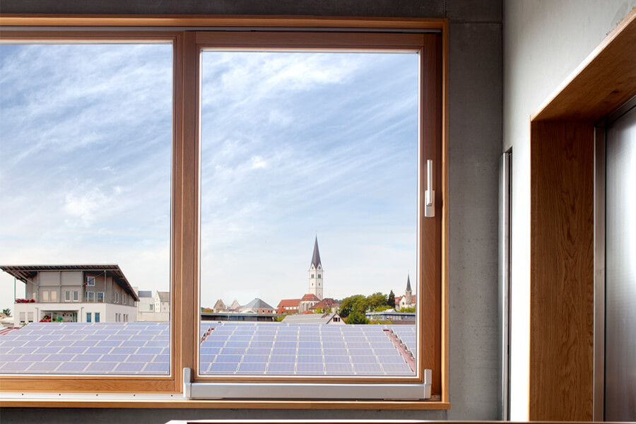 Blick aus einem Fenster im Rhönmodul